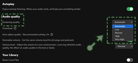 Adjusting Spotify Streaming Quality
