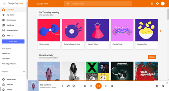 Google Play Music streaming