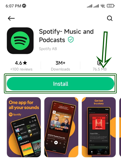Reinstalling process of Spotify App