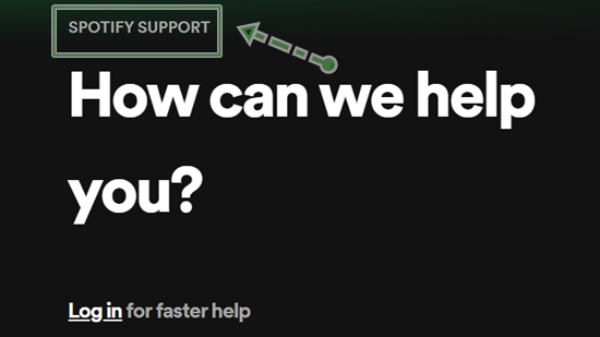 how to contact spotify support step 1