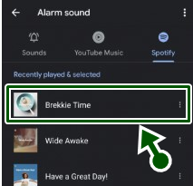 how to set spotify song as an alarm step 5