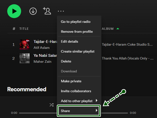 how to use spotify web player step 3